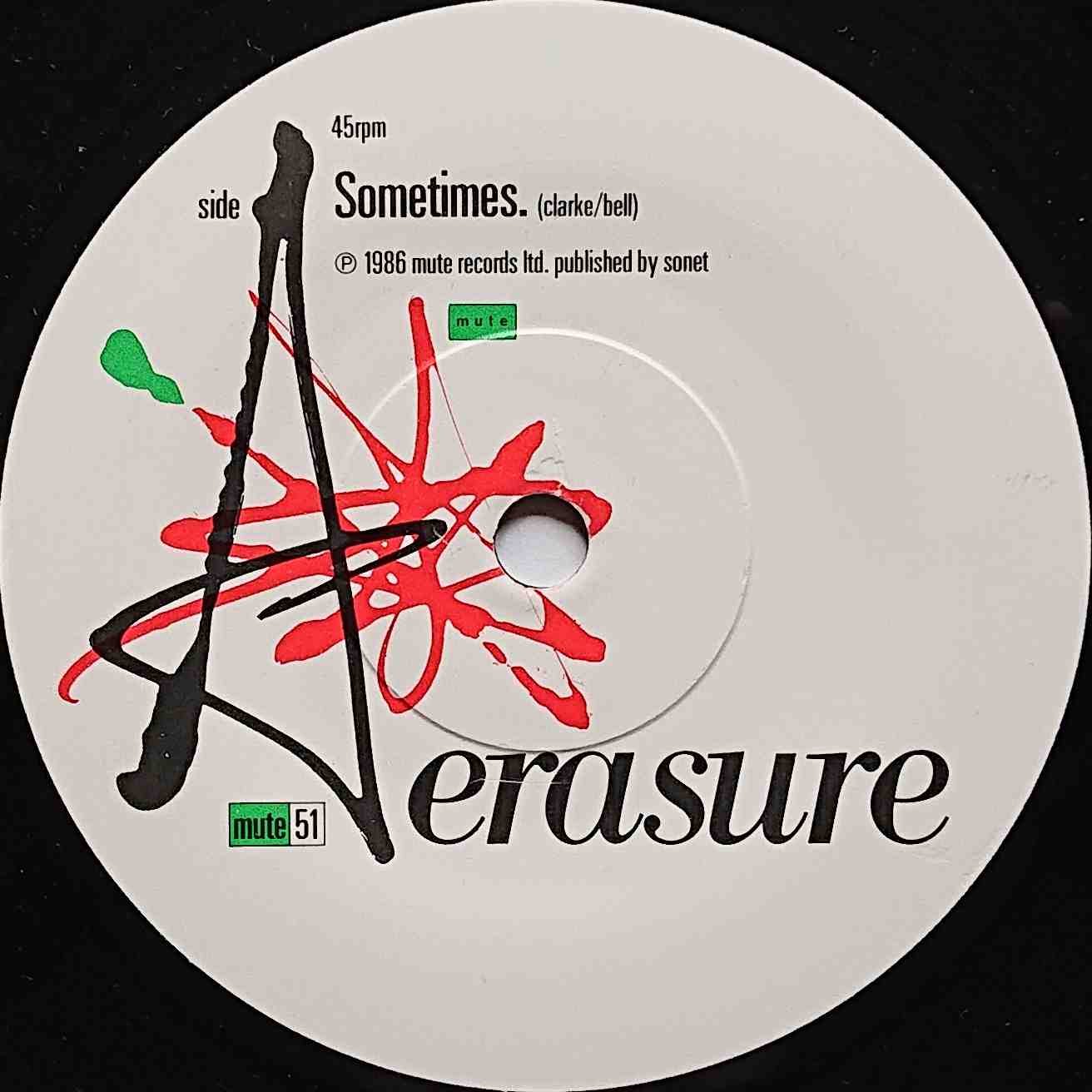 MUTE 51 Sometimes Erasure  Label